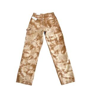 PAC SUN~ Women’s Tie-Dye Carpenter Pants Brown High-Waist Straight Leg Casual